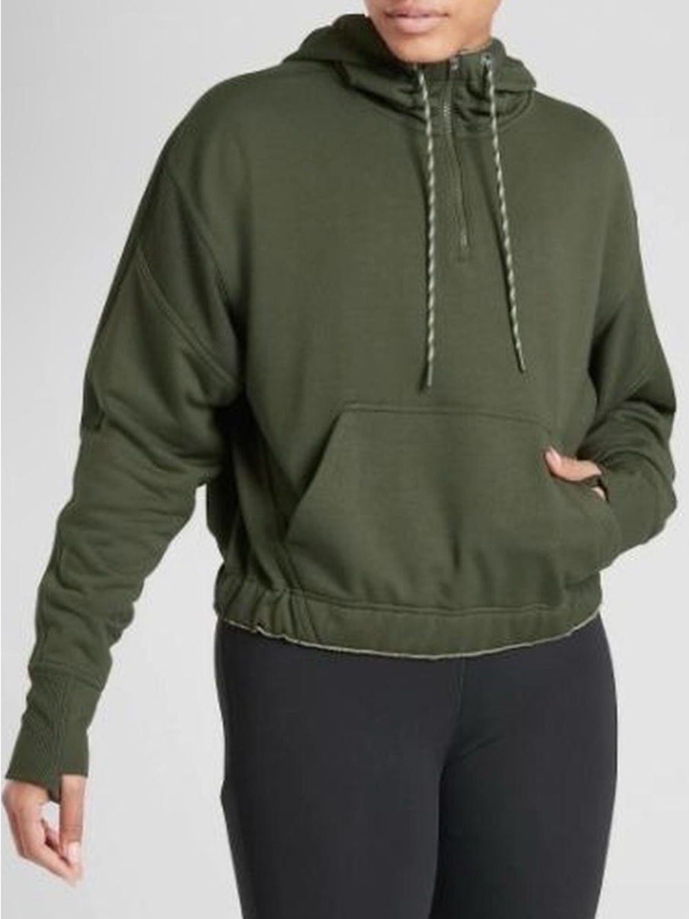 Athleta Ascend Warm Up Hoodie in Tuscan Olive